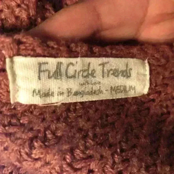 FULL CIRCLE TRENDS BLUSH PINK KNIT TOP MEDIUM - Picture 4 of 4